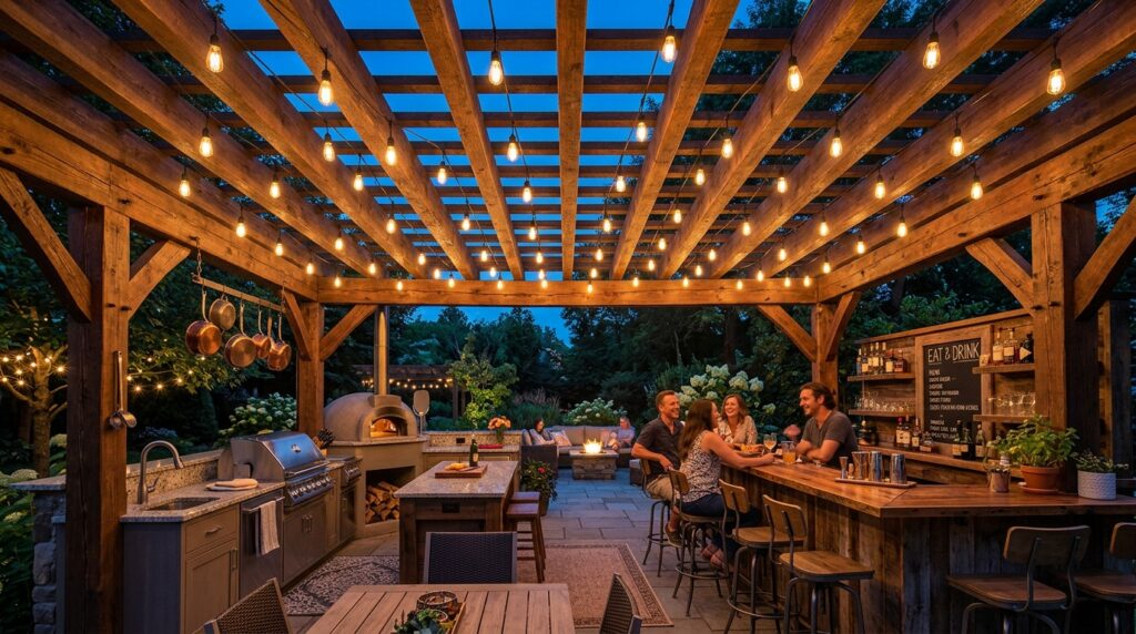 outdoor kitchen bar timber frame 202606102219