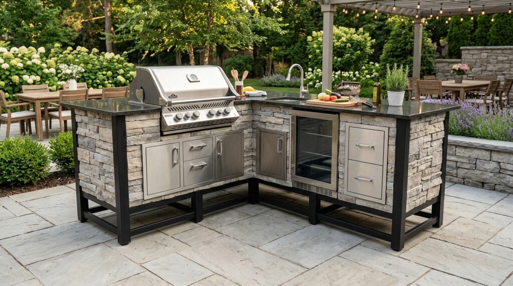 Modern Backyard Culinary Lounges Crafted for Ultra-Premium Hospitality outdoor kitchen base aluminum frame 202606081900