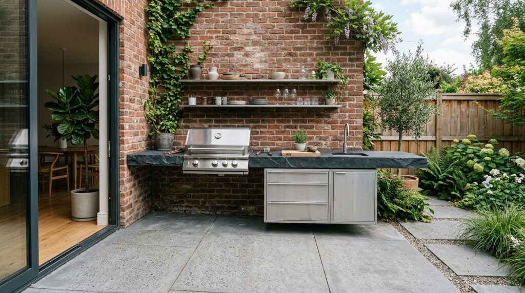 outdoor kitchen counter brick wall 202606181654