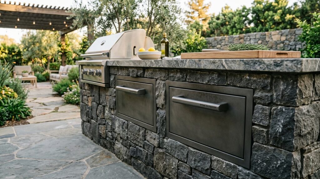 Modern Backyard Culinary Lounges Crafted for Ultra-Premium Hospitality outdoor kitchen island cooling d… 202606081839