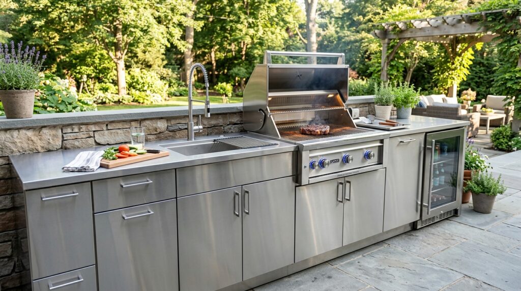 Outdoor Kitchen and Bar Ideas for Ultimate Backyard Fun outdoor kitchen stainless steel … 202606061834