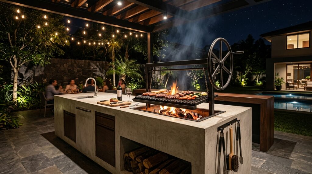 outdoor kitchen with asado grill 202606181354