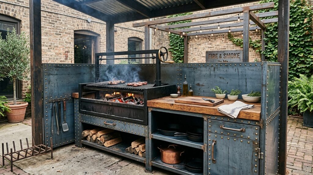 outdoor kitchen with asado grill 202606181356