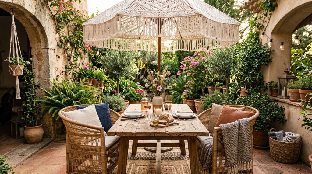 patio dining nook wooden table 202606051219