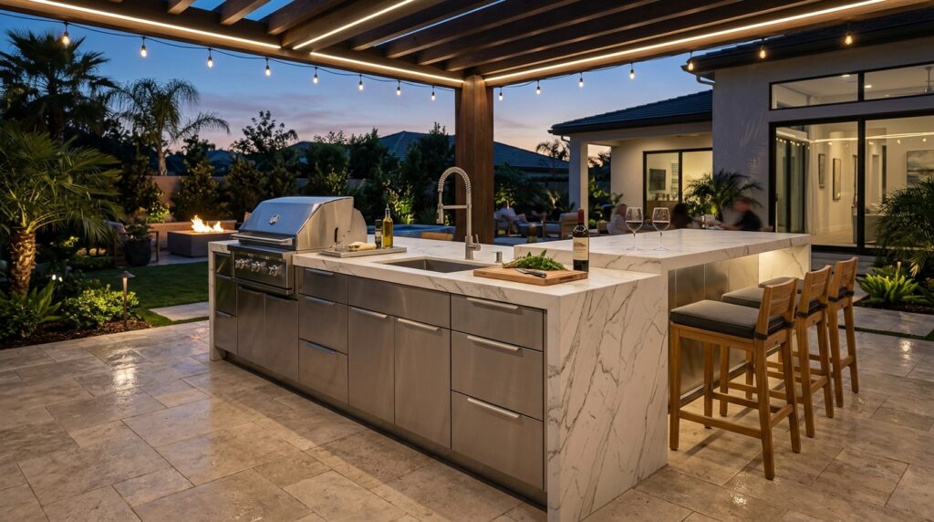 patio kitchen with quartzite island 202606181649