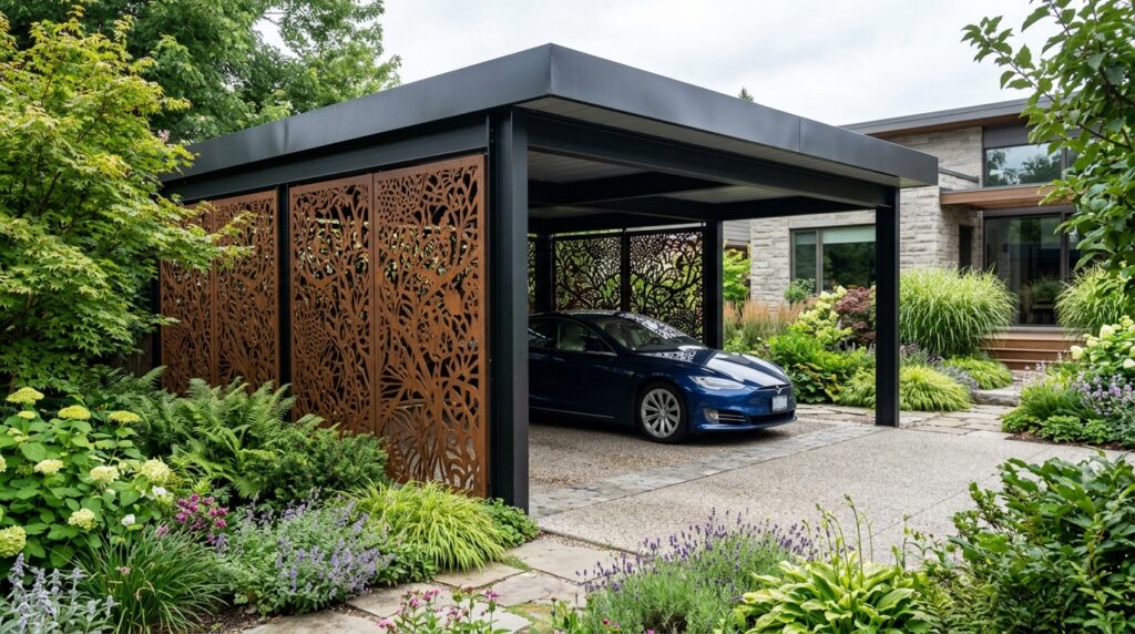 pavilion carport in garden 202606152101