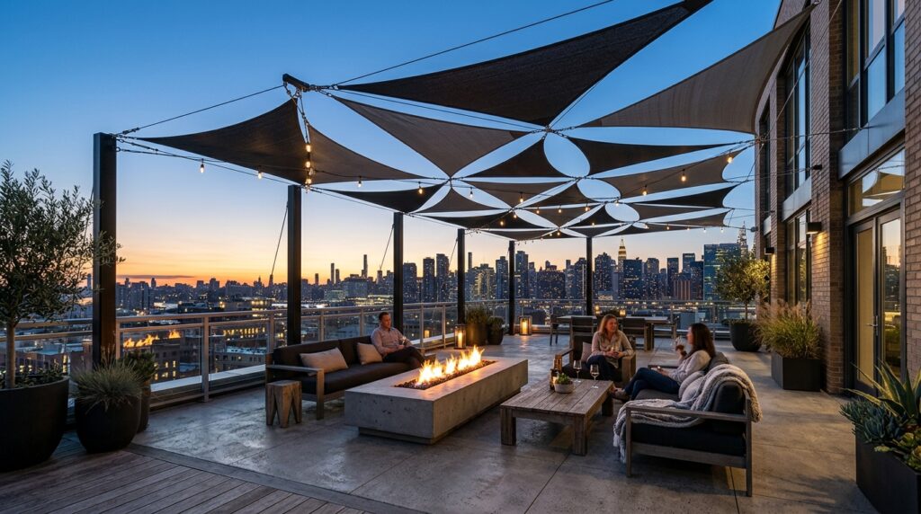 penthouse deck dusk shade sails 202606141326