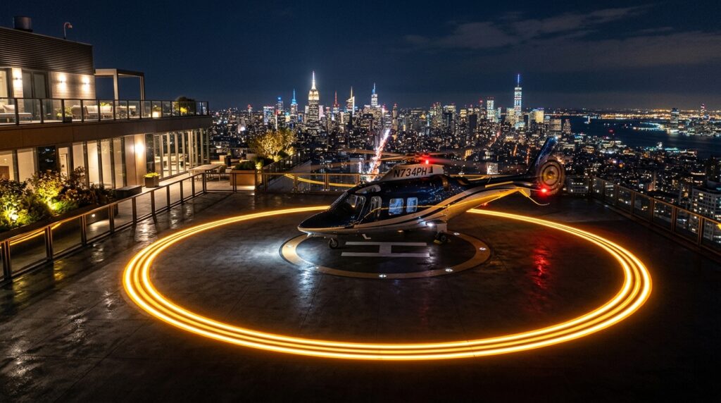 penthouse helipad with led lights 202606071925
