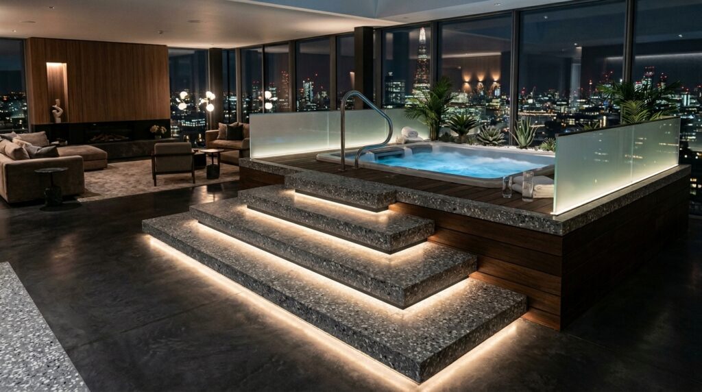 penthouse lounge hot tub steps 202606071725