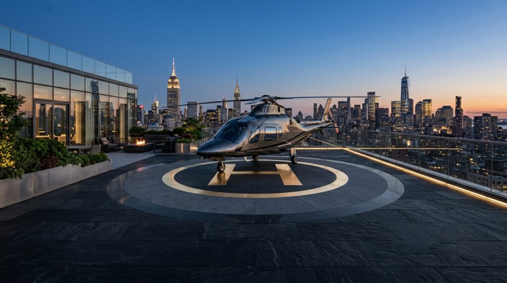 penthouse rooftop helipad stone … 202606081320
