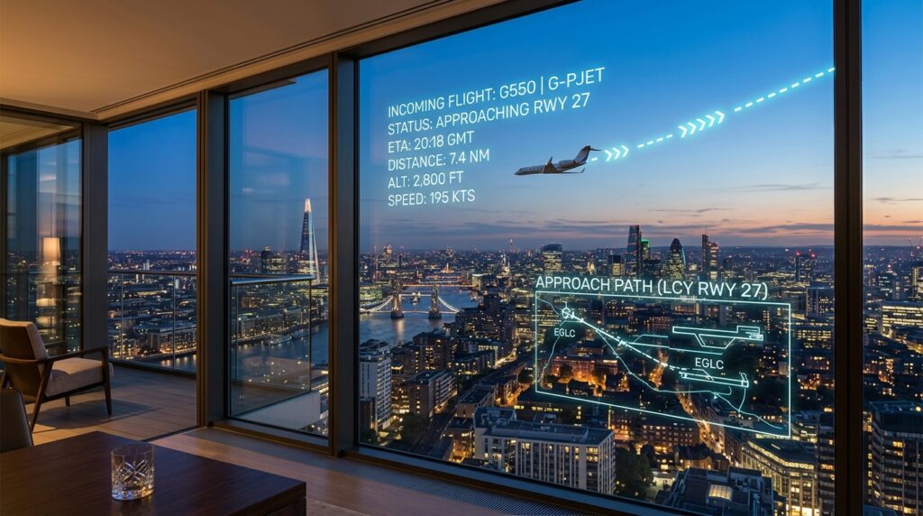 penthouse window shows jet approach 202606081354