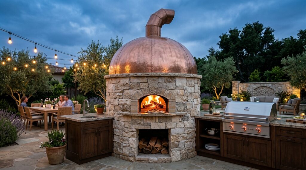 pizza oven with copper hood 202606171301
