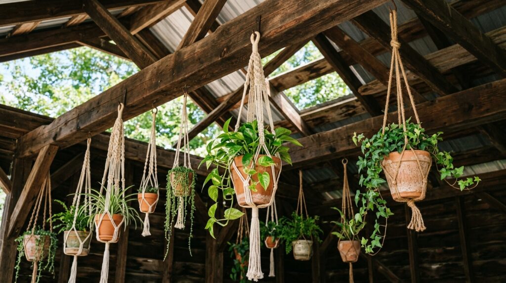 plant hangers dangling from beams 202606042123