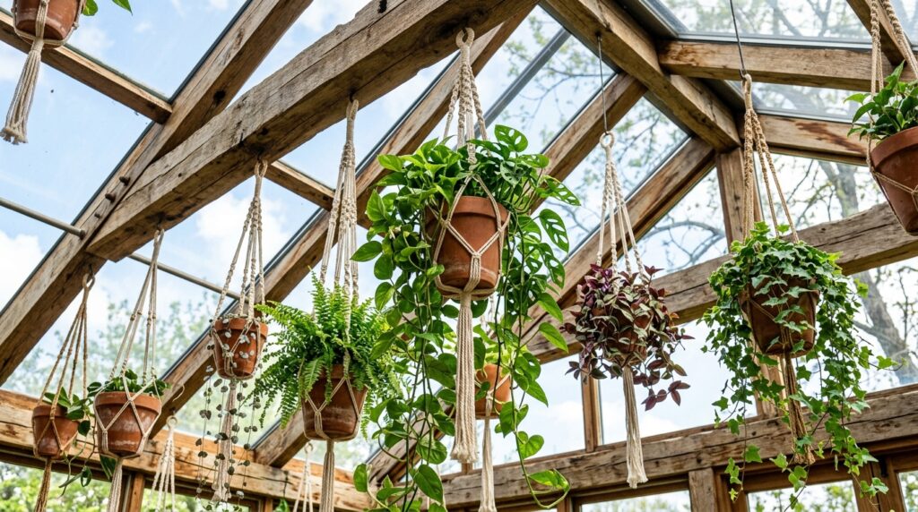 Sunroom and Solarium Ideas For Year-Round Luxury Living plant hangers dangling from beams 202606052117