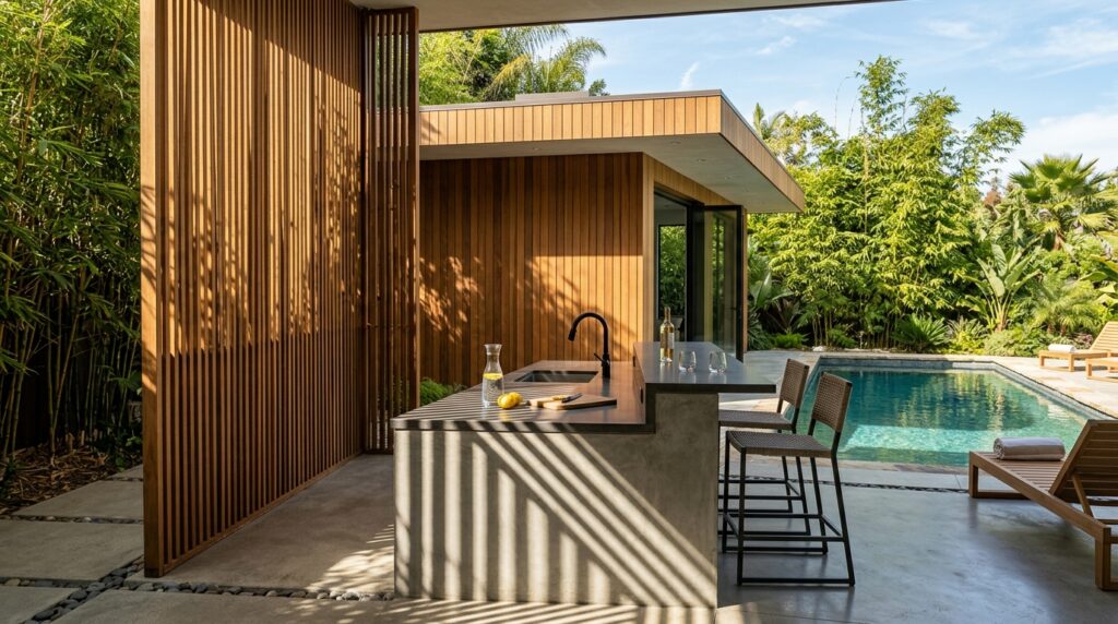 pool house with bamboo landscaping 202606132040