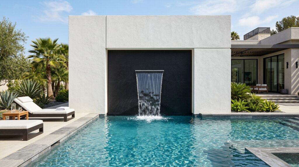 pool wall with waterfall 202606110911