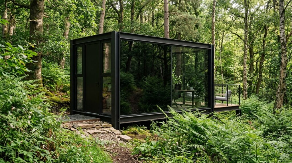 prefab office pod among ferns 202606131036