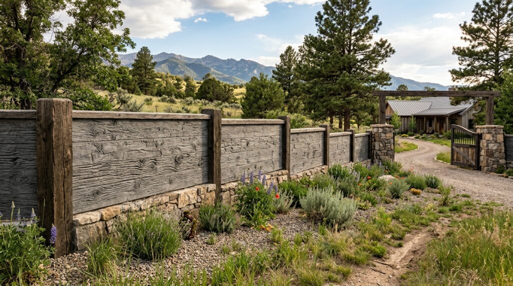 ranch boundary wall weathered grey 202606111515