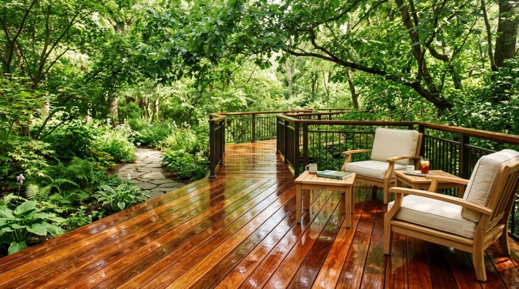 reddish brown deck under trees 202606051807