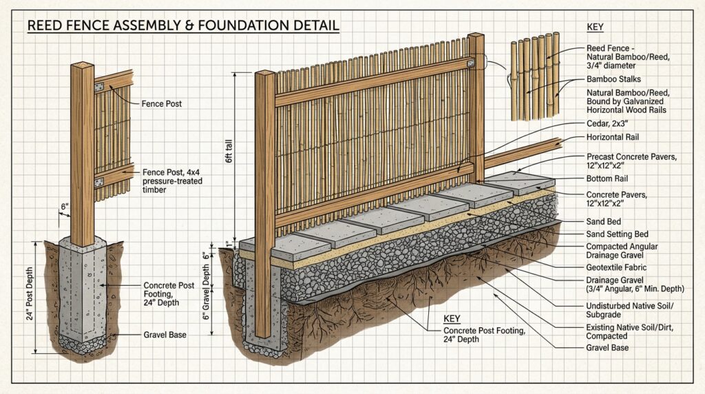 Bamboo Reed Screening Fences for Quick, Cost-Effective Privacy reed fence assembly diagram 202606112338