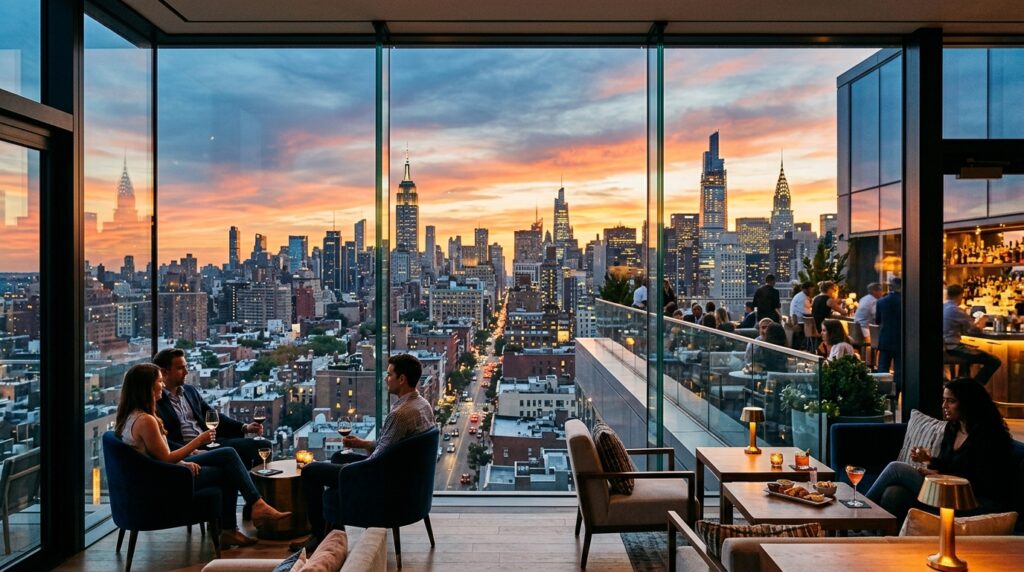 rooftop lounge city view sunset 202606051145