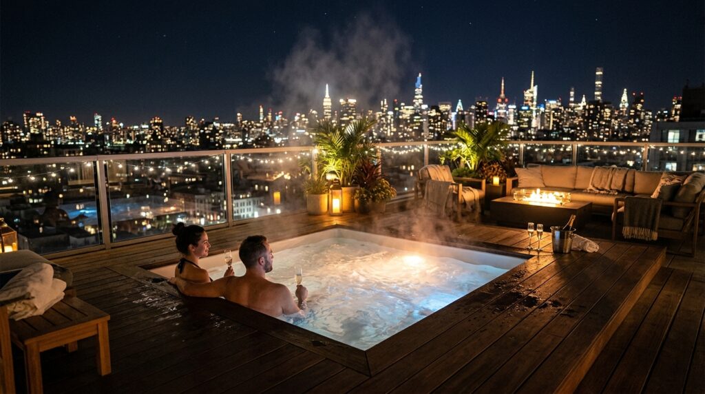 rooftop terrace hot tub steam 202606051153