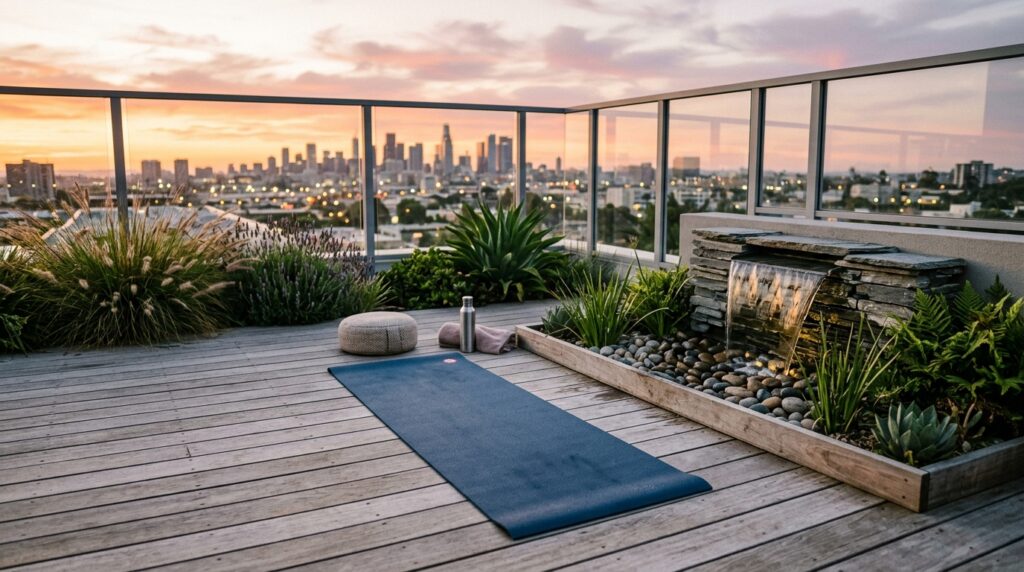 rooftop yoga mat at sunrise 202606051159