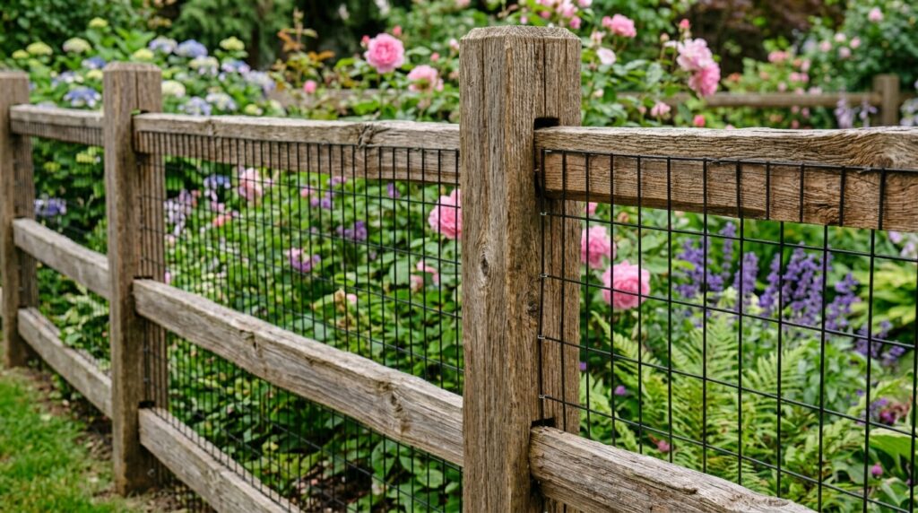 rustic fence bordering garden 202606120400