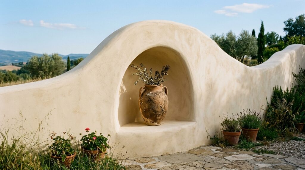 sculptural stucco wall with amphora 202606121007