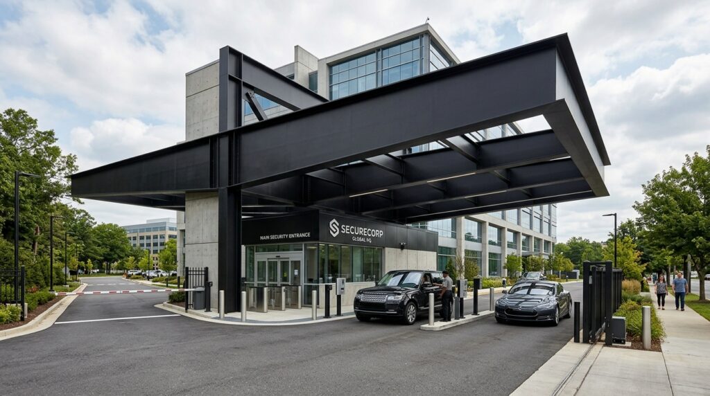 Architectural Frontyard Manifestos for Uncompromising Curb Appeal security entrance framed steel s… 202606081938