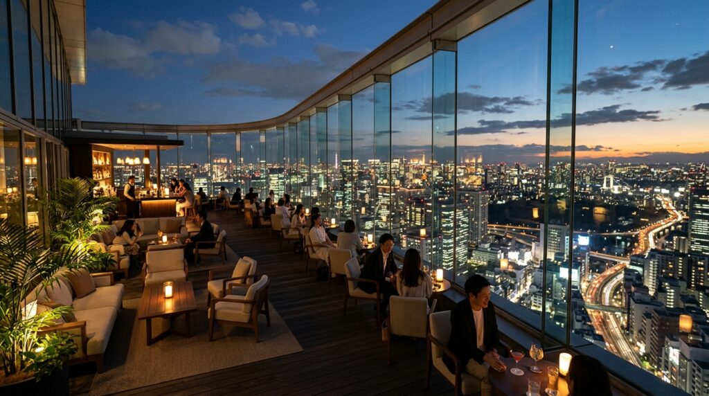 sky lounge overlooking city skyline 202606081322