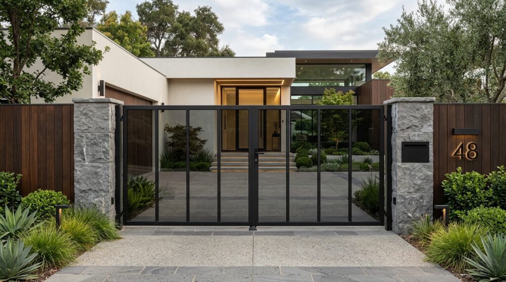 Modern Main Gate Designs For a Luxurious First Impression sleek home entrance double gate 202606070711