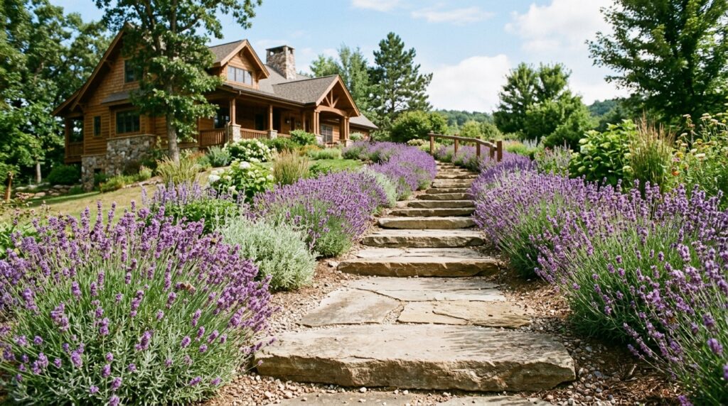 Modern Pathways and Walkway Ideas For a Luxurious Entry sloped path with stone steps 202606062041