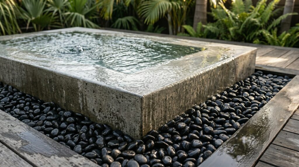 Modern Outdoor Wellness Spa Hubs For Premium Backyard Luxury spa basin with water and 202606071509