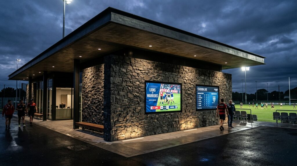 sports pavilion with slate stone… 202606171322