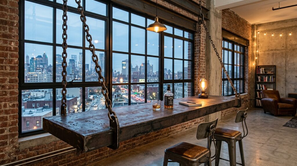 Compact Fold-Down Window Bars Connecting Indoor and Outdoor Spaces steel bar counter on chains 202606171112