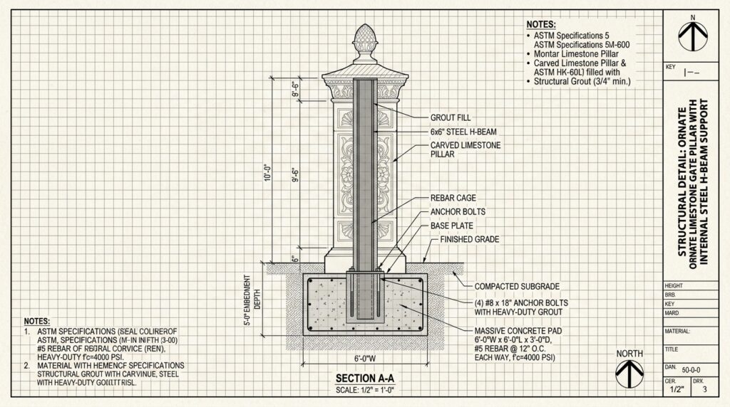 steel beam in concrete footing 202606120341