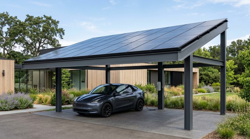 steel carport with solar panels 202606151902