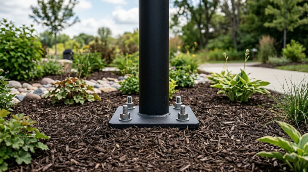 steel lighting pole concrete foo… 202606102222