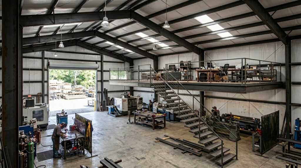 steel outbuilding with mezzanine… 202606131150
