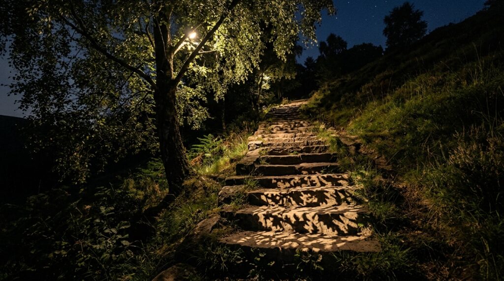 stone steps on grass hillside 202606101341