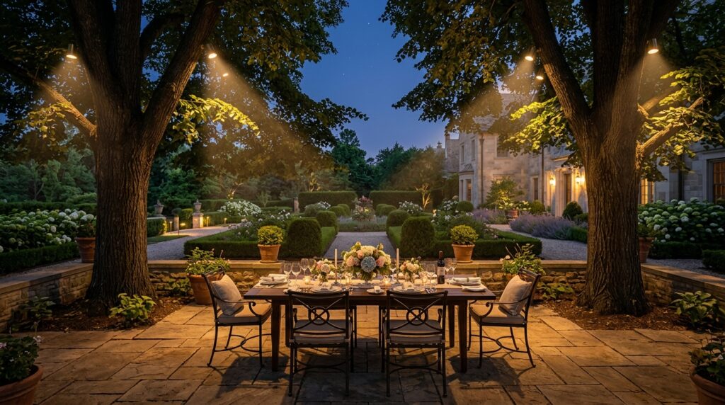 stone terrace dining table gardens 202606101339