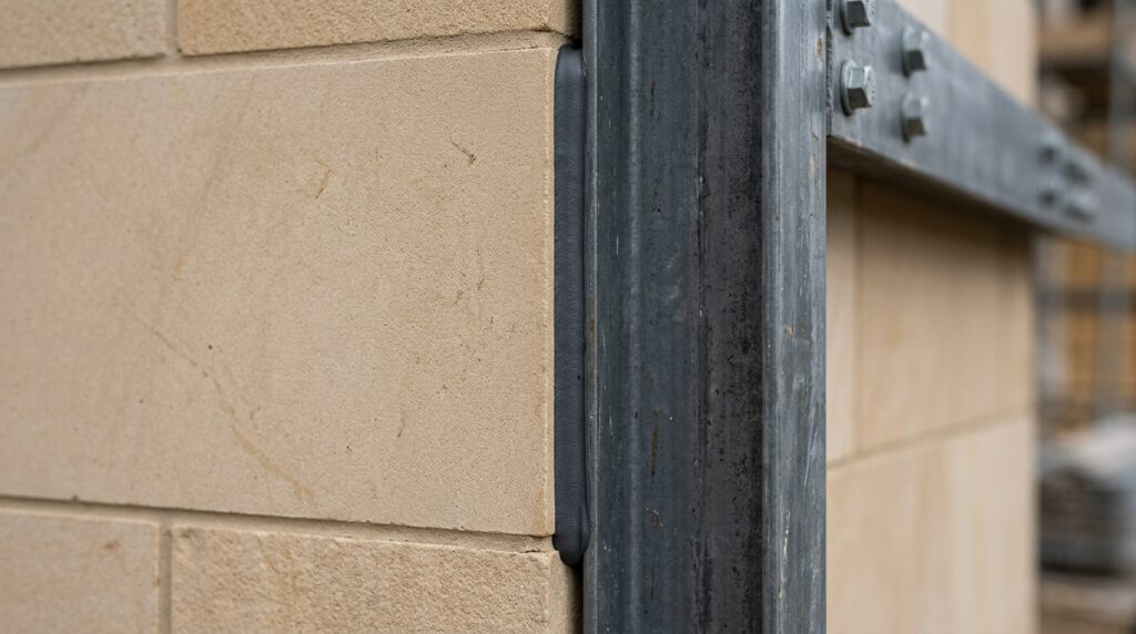 stone wall metal framing transition 202606120322