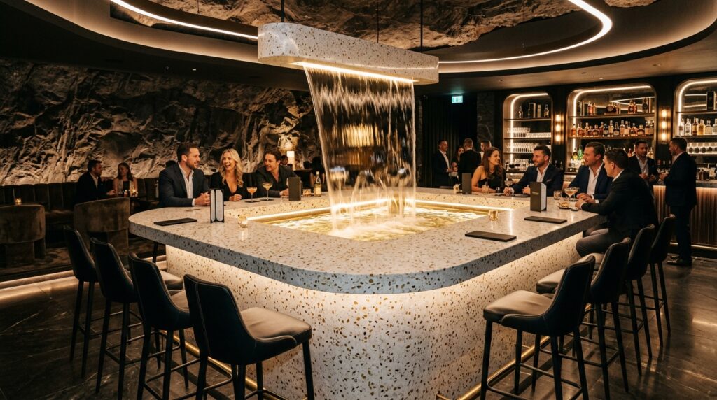Architectural Sunken Bunker Lounges for High-End Privacy subterranean lounge waterfall is… 202606081034