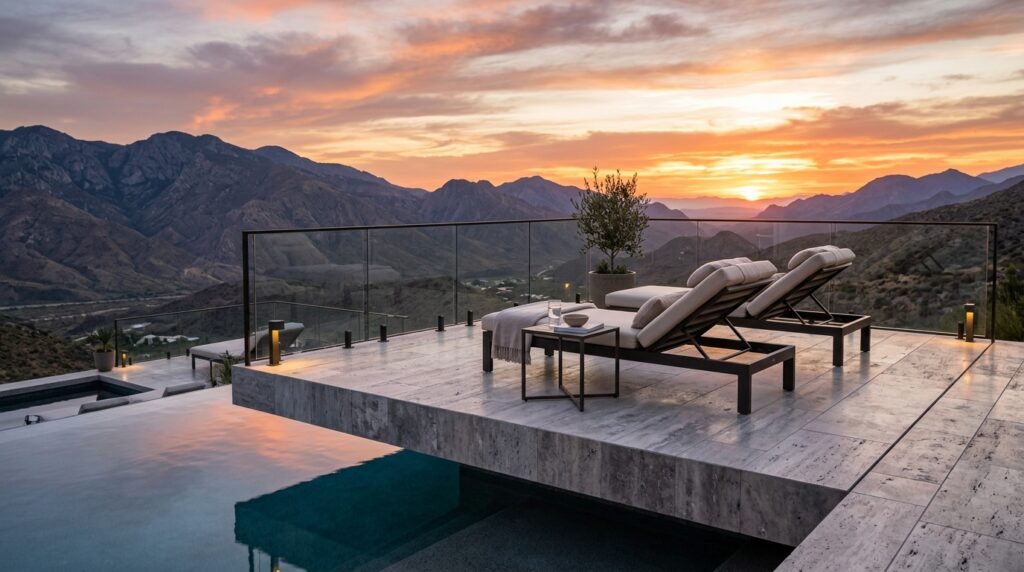 Raised Sun Decks Positioned Perfectly for Golden Hour Views sun terrace above pool 202606141831