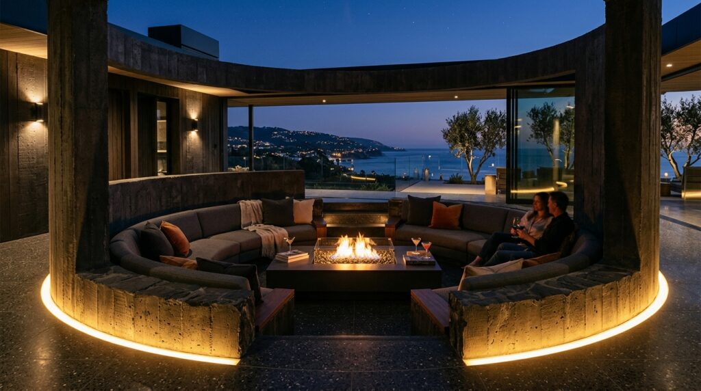 sunken lounge with glowing floor 202606081402
