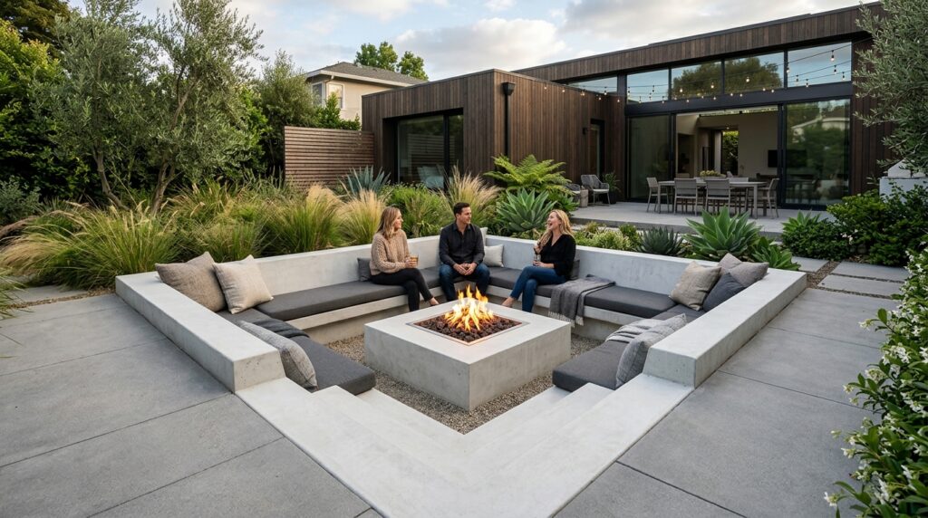 Modern Fire Pit Layouts For Luxury Outdoor Lounging sunken seating pit with burner 202606062007