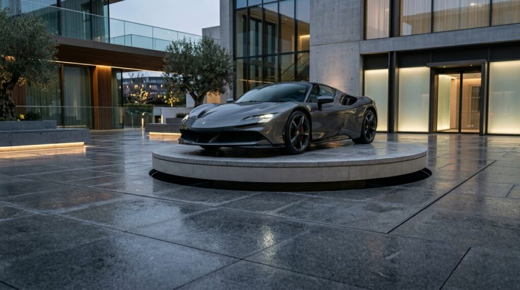supercar emerges from courtyard 202606081642