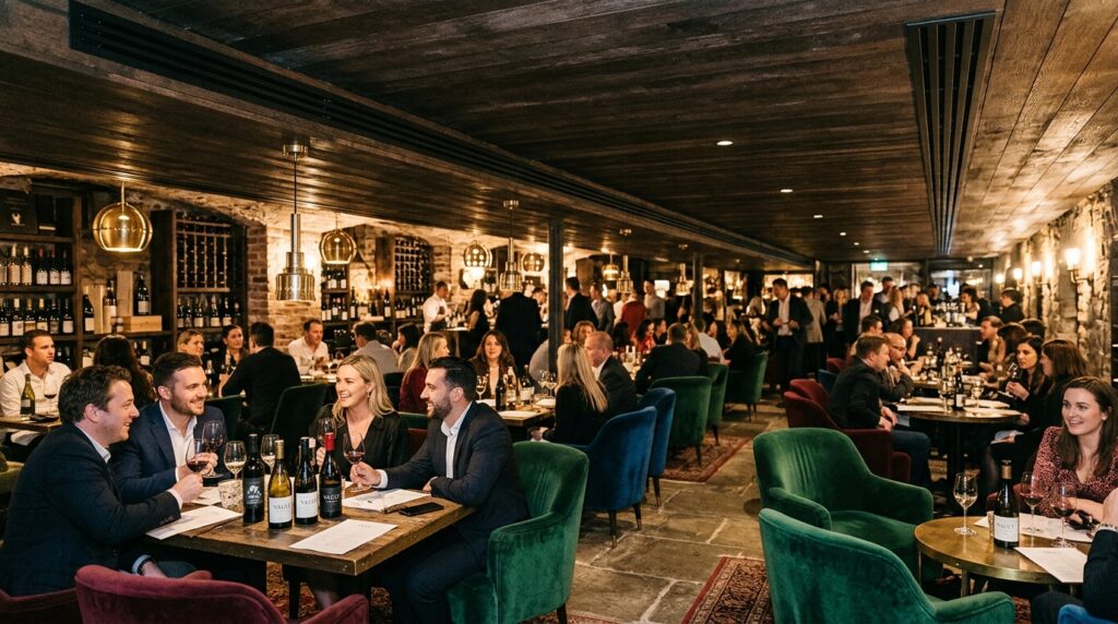 Luxury Subterranean Wine Caves and Private Tasting Vaults tasting room with velvet chairs 202606072227