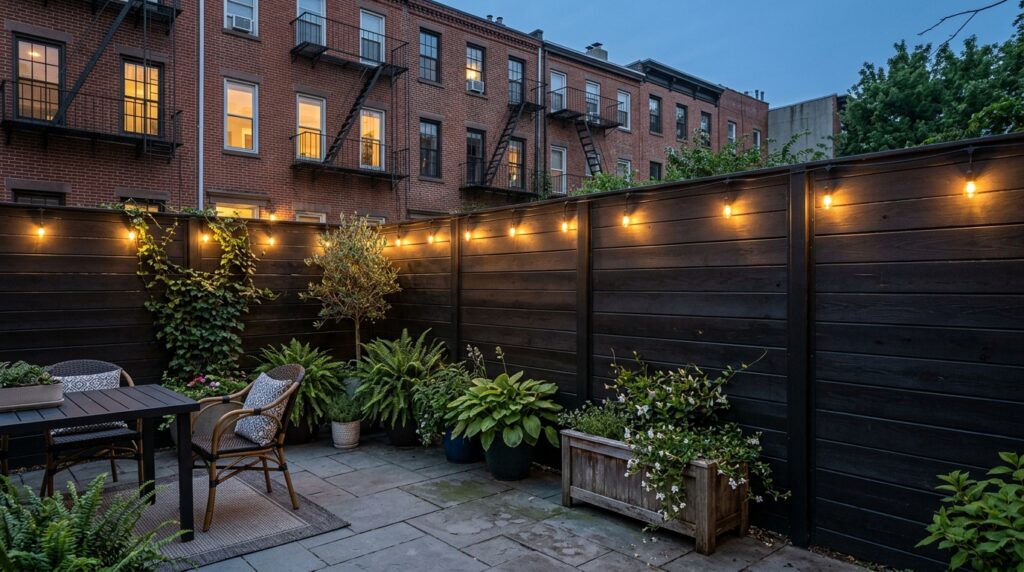 townhouse backyard with wood fence 202606102219